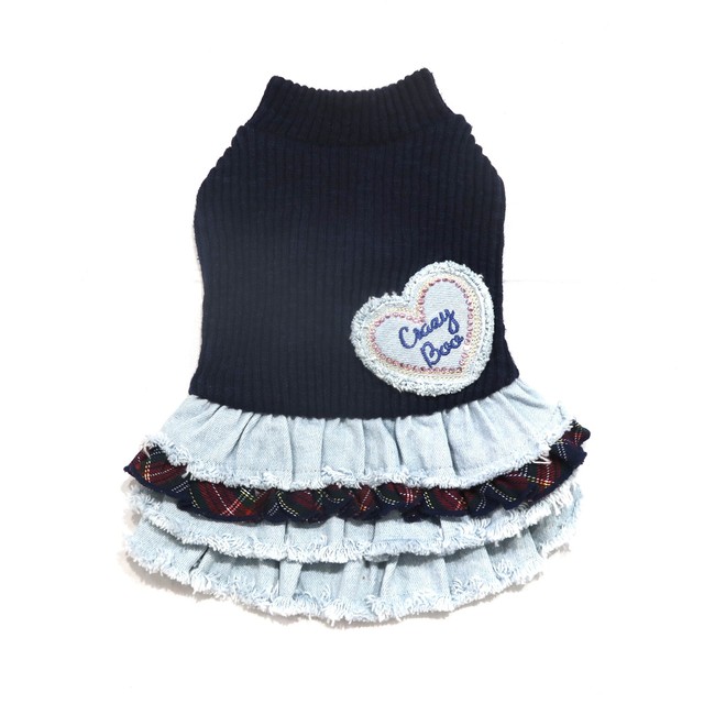クレイジーブー ウォッシング デニム ワンピース Nv 犬服 ドッグウェア 犬ウェア かわいい犬服 Dog Dog Select Shop Ange ドッグセレクトショップアンジュ