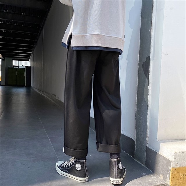 アンクル丈 ワイドパンツ イージーパンツ カジュアルパンツ ロールアップ オーバーサイズ ゆったり 九分丈 オーバーサイズ メンズ ラフスタイル 取寄 発送目安14 21日営業日 Laff Store For Men ショップ情報 配送スケジュールを必ずご確認下さい