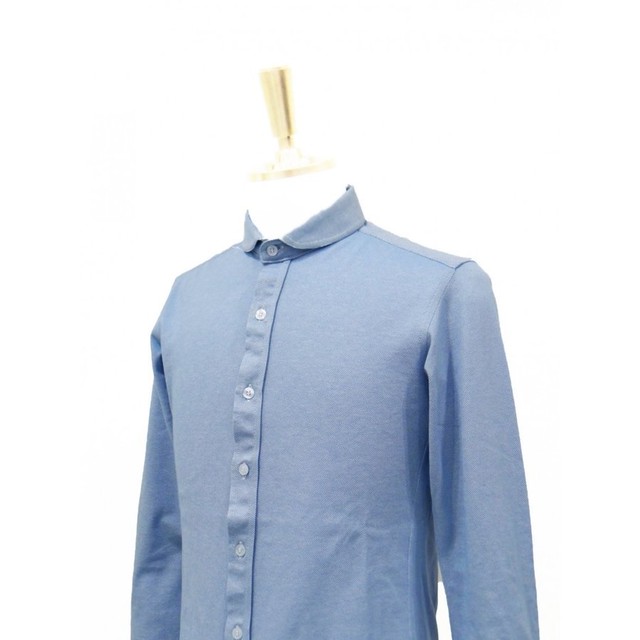メンズシャツ シャツ 長袖 無地 水色シャツ 長袖シャツ シャツ メンズ 鹿の子 シャツ かのこシャツ 水色 青 長袖 サイズ S 38cm M 40cm Worldpeace Inc