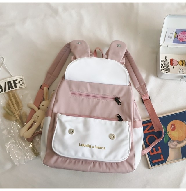 リュック ミニリュック バッグパック うさぎ 黒 ブラック ピンク ブルー シンプル おしゃれ カジュアル 大人可愛い 韓国 韓国ファッション オルチャン オルチャンファッション P1235 Korean Select 韓国ファッション オルチャンファッション