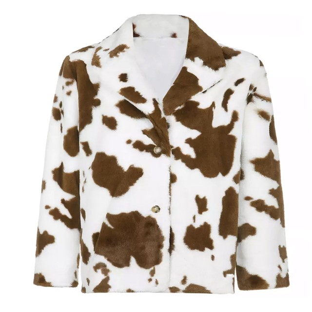 【Cat & Parfum】Holstein Eco Fur Blouson Jacket