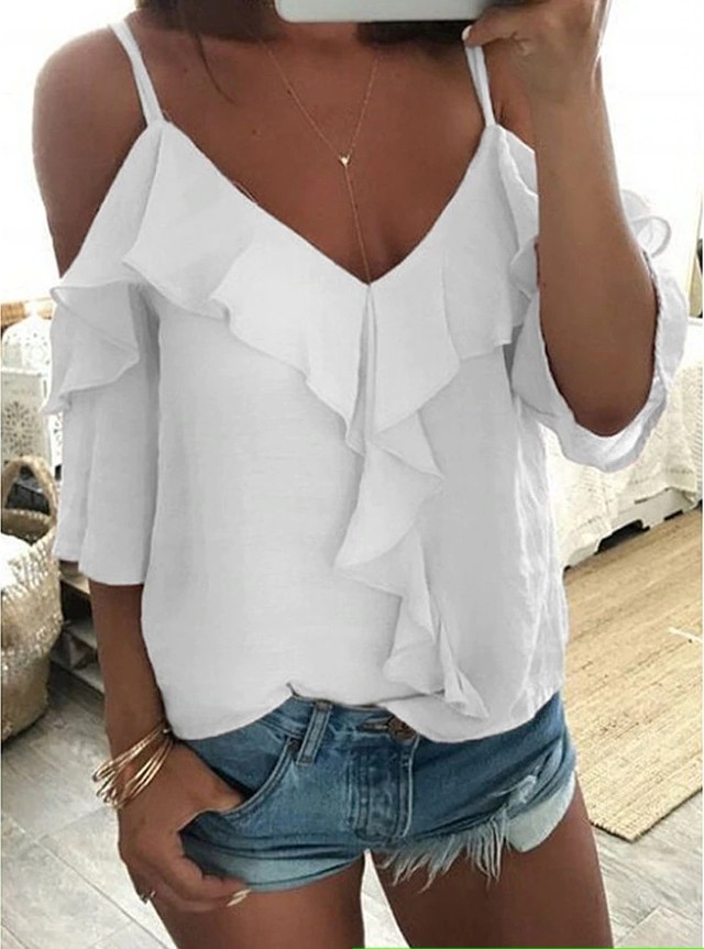 オフショルダー キャミソール トップス フリル レディース オフショル California Express