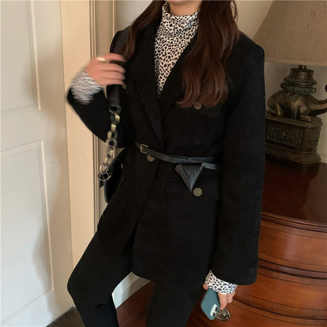 レディース アウター 秋冬 アウター レディース テーラード ジャケット コート ベルト付き コーデュロイ シンプル カジュアル おしゃれ 大人可愛い お出かけ デート 通勤 通学 旅行 普段着 ホワイト ブラック Hf Haru Foo