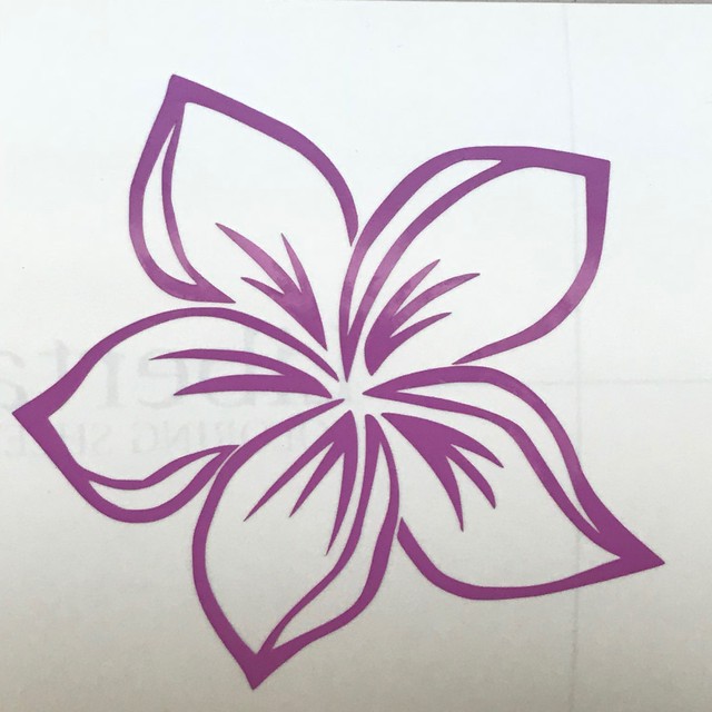 選べる５色 Plumeria Bloom Type A M カッティングステッカー Hawaiian Gardeners Market