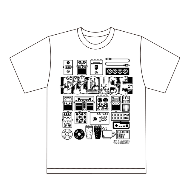 Ellcube デザインtシャツ8bit 白 ライブハウス苫小牧ellcube 函館arara オフィシャルweb Shop