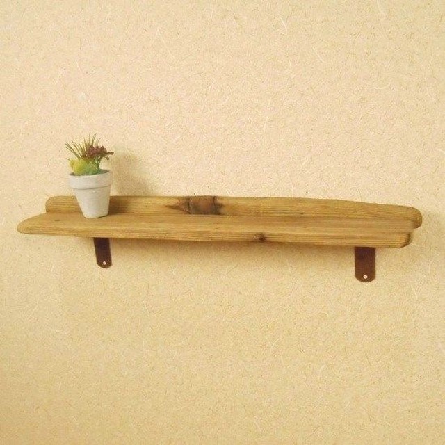 温泉流木 大きな節がアクセントの流木ウォールラック 壁掛け棚 流木インテリア コロボックル工房