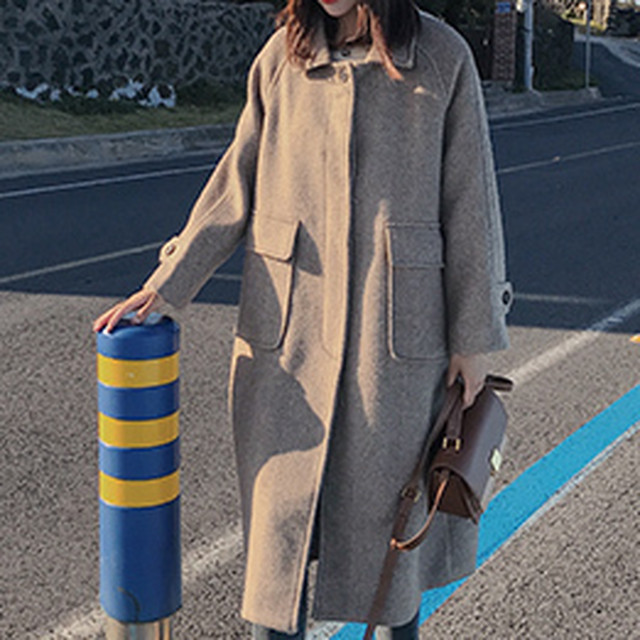 アウター レディース 秋冬 コート ステンカラーコート ロング丈 ツイード柄 ベーシック ゆったり オーバーサイズ 大人可愛い 大人カジュアル ポケット付き Prism One プリズム ワン