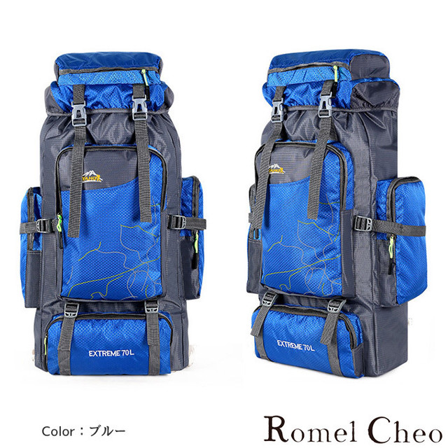 お支払確認後日以内発送 Romelcheo ザック70l バックパッカー 山登り リュックサック バックパック アウトドア スポーツ 大きめ 大容量 旅行 おしゃれ カジュアル ヒップホップ Hiphop ストリート系 学生 通学 通勤 原宿系 ロメルチェオ Romelcheo