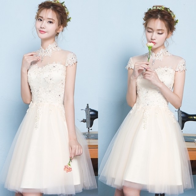 白シースルーパーティードレス 結婚式 発表会 キャバ 送料無料 Charmant