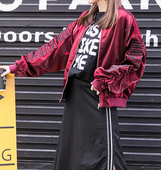 スカジャン レディース スカジャン 大きいサイズ スカジャン レディース ジャケット ゆったり 原宿 サテン スタジャン ブルゾン アウター B 30代 40代の大人の女性向けファッション総合店 Life Is