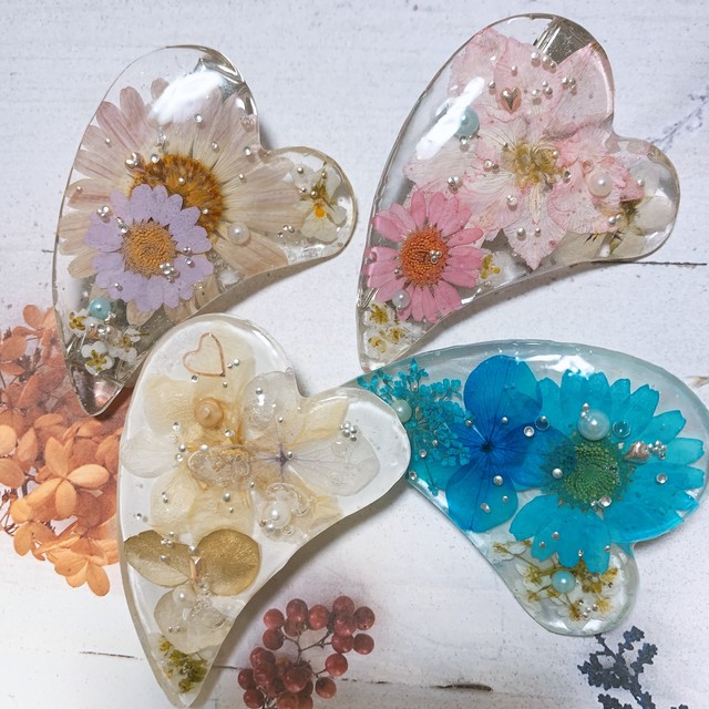 フラワーレジンのヘアクリップ Tink