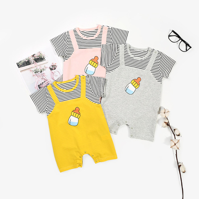 子供 高品質 ３色 ストライプ 可愛い ロンパース ベビー服 Babyworld