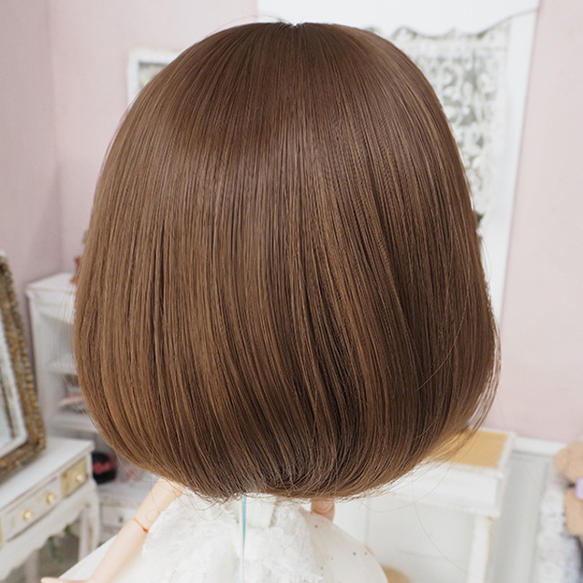 ブライス ウィッグ ナチュラルショートボブ Meb 10インチ ドール Blythe Pulip Bonbon Rouge Doll Wig Shop