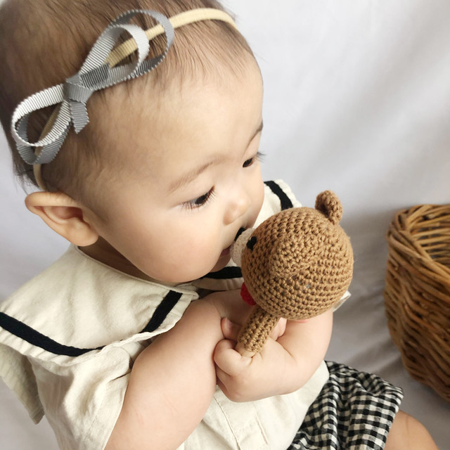 可愛いくまさんの ベビー ガラガラ ラトル おしゃぶり 赤ちゃん ギフト Sonorite