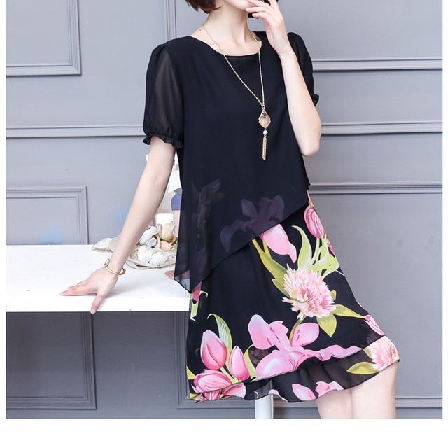 花柄キレイ目ワンピース カジュアル エレガント ドレス To Provide Value