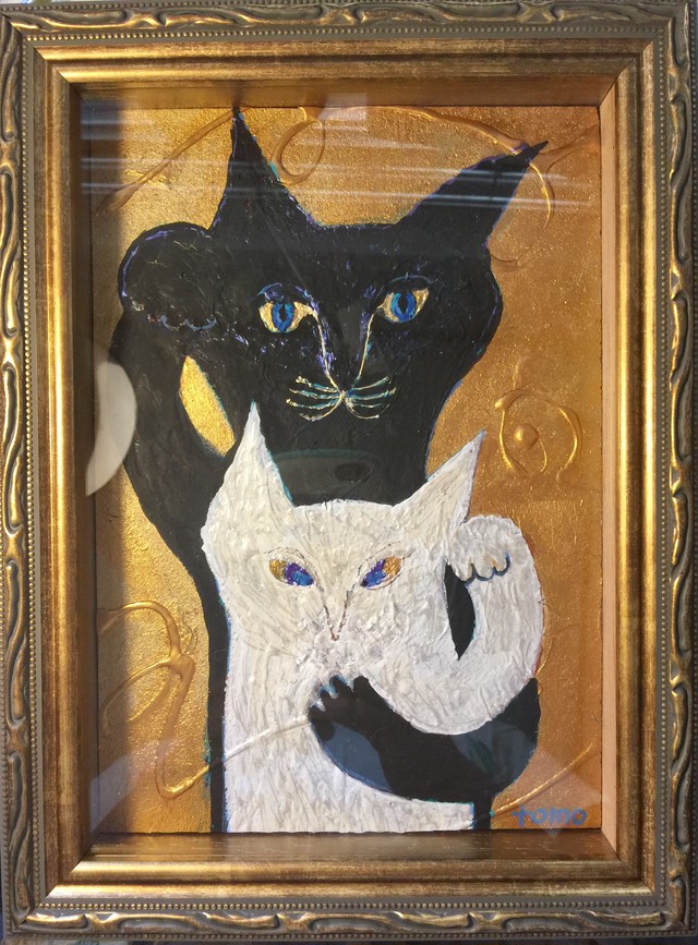 招き猫 黒猫と白猫 キムラトモミ Kimuratomomi