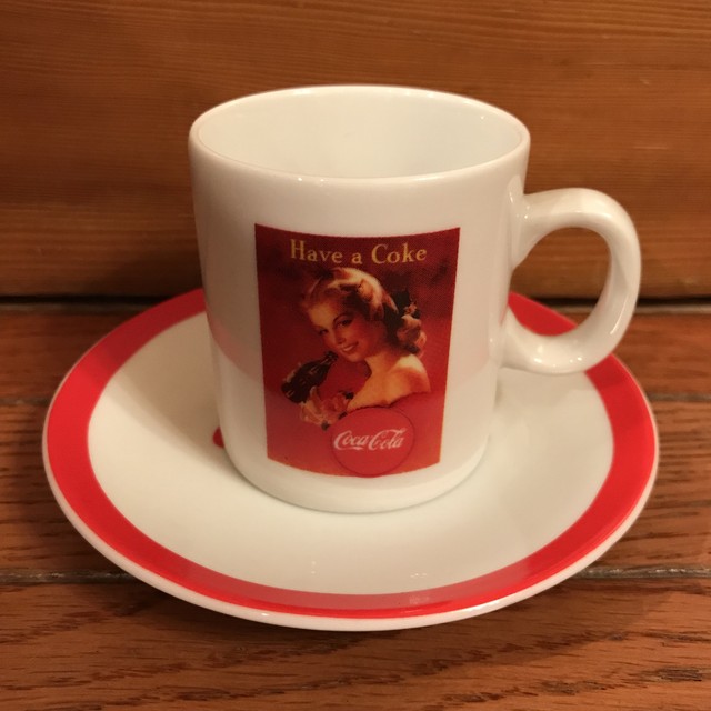 90 S コカコーラ カップ ソーサー セット 小さめ ヴィンテージ食器 Honey Antique ヴィンテージ アメリカン雑貨 アンティーク アメトイ インテリア小物 ミールトイのお店