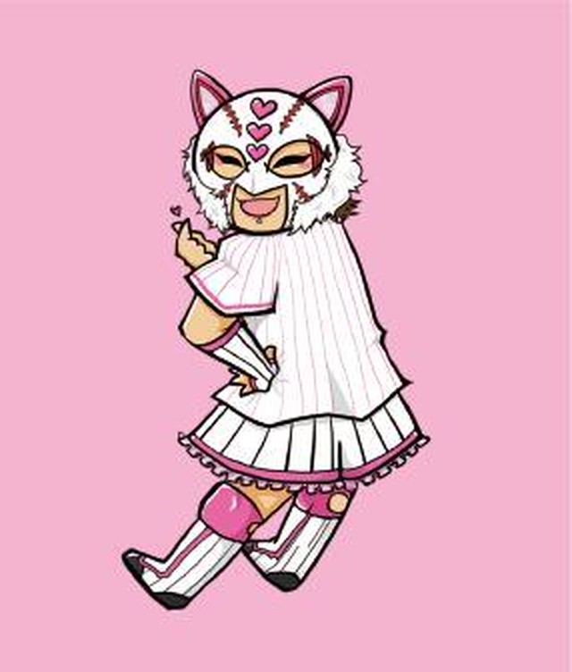 めでタイガールイラストシール 道頓堀プロレスwebショップ