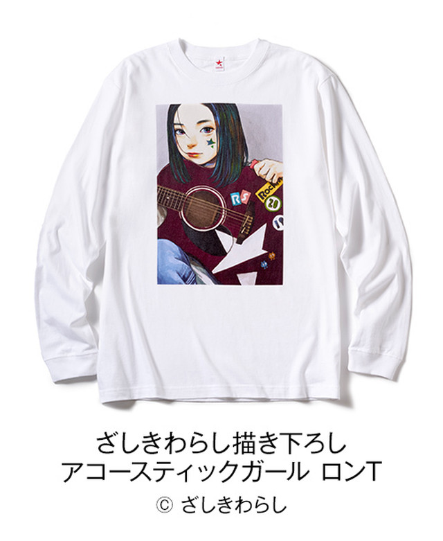 ざしきわらし描き下ろし アコースティックガール ロンT / rockin'star ( ロッキンスター )