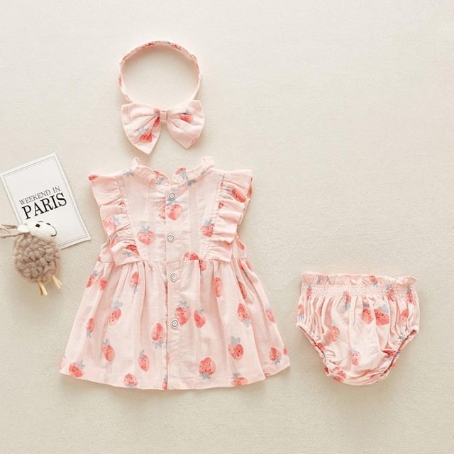 女の子苺柄ワンピース Luna Carina