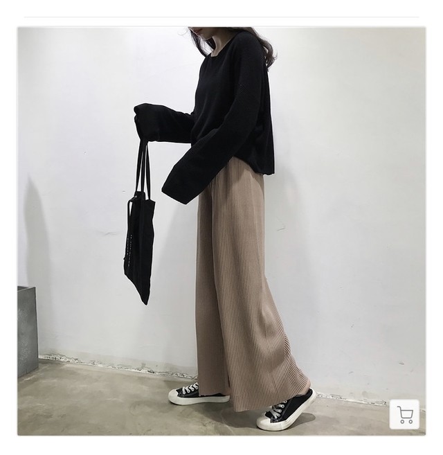 レディース プリーツ ズボン パンツ ワイドパンツ 長い ゆったり ロングパンツ 秋冬カジュアル ベージュ Samiyu Days