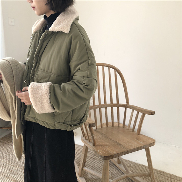 カレッジ風 ピーターパンカラー 長袖 ゆったり 厚着 通勤コーデ ショートコート アウター 75shops