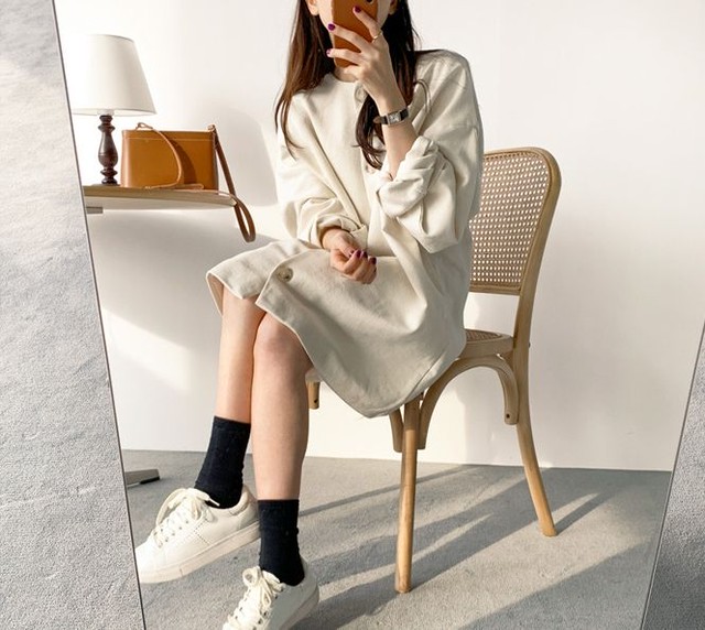 ワンピース レディース シャツワンピース 40代 30代 代 コーデ 無地 大人 通勤 ワンカラー 体型カバー ホワイト 前開き ミニ丈 ショート丈 長袖 Dress No Sato