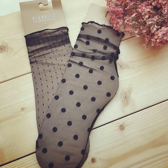 ドット シースルー ソックス 靴下 Luxzunderwear