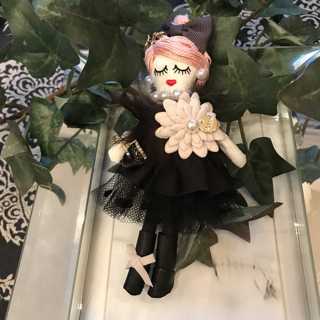 ルルベちゃん バッグチャーム ドールチャーム 髪色ピンク Rubanbleu リュバンブルー