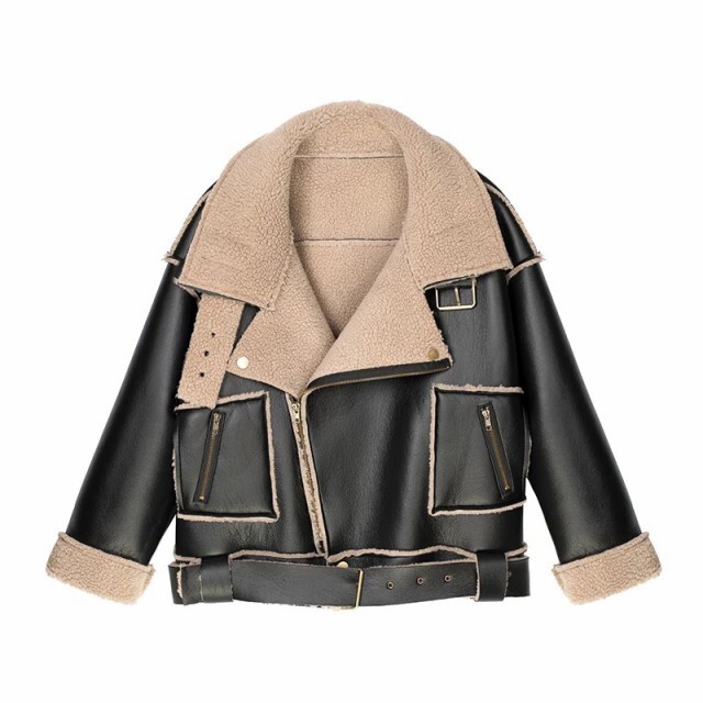 フェイクムートンコート ジャケット ムスタンジャケット コート ショート丈 ライダーズジャケット 代 30代 40代 秋冬 普段着 デイリー デート お出かけ お呼ばれ ブラック ベージュ ブラウン こなれ感 大人可愛い カジュアル 韓国 レディース アウター フェイクレザー