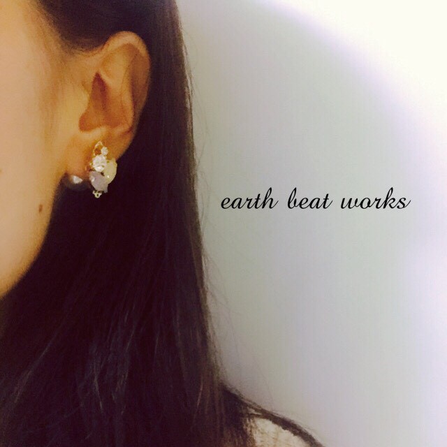 春色ビジューピアス キャッチパール Earth Beat Works