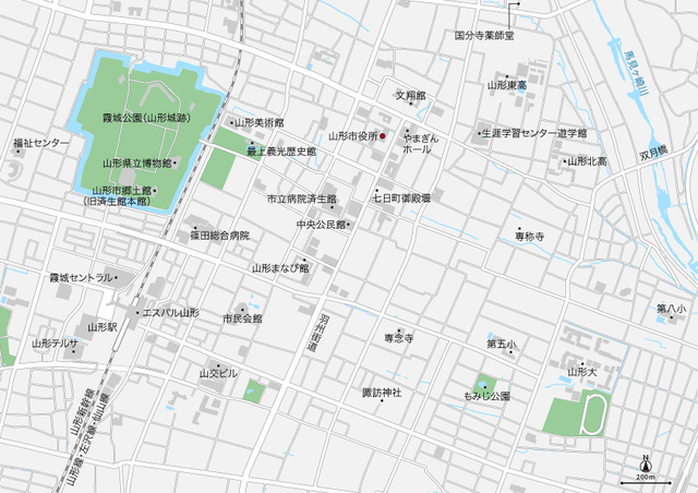 山形 山形駅周辺 イラストレーターデータ Eps 地図素材をダウンロードにて販売するお店 今八商店