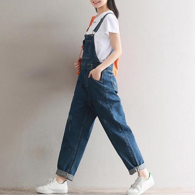 デニムサロペット 膝が隠れる ミドル丈 オシャレ オーバーオール レディース オールインワン サロペット デニムパンツ デニムつりズボン S 2xl Ys0426 Fashion Mille