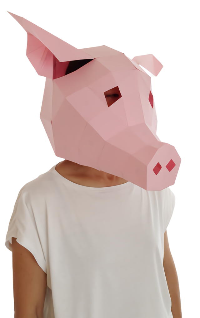 ぶた ブタ 豚 マスク かぶりもの 大人用 手作り人気動物シリーズ