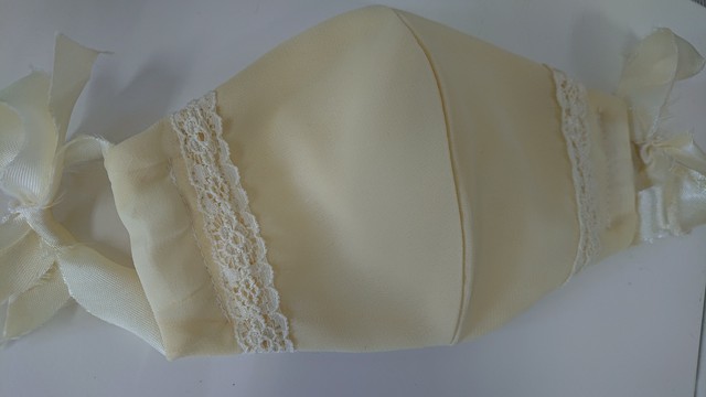 売り切れ夏用黄色シフォンレースマスクリボン紐美女と野獣ビューティアンドビースト姫マスクプリンセス Tomo S Mask