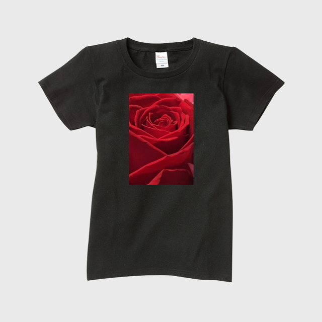 Velvetrose オリジナルアート 真紅薔薇tシャツ Velvetrose