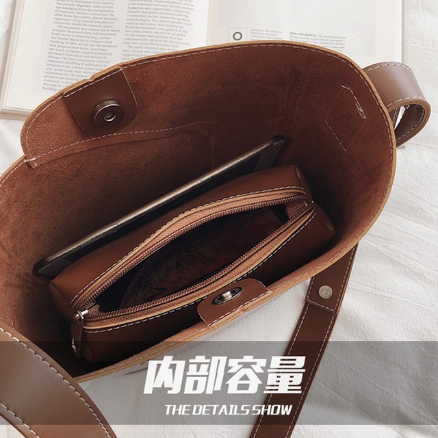 新作 籠 バッグ レディースバッグ鞄 シンプル無地バッグ ショルダーバッグ レディース ポーチ付き 籠バッグ 肩掛け 斜め掛け かばん Puレザー 鞄 ネット通販 購入 激安 10代 代 30代 40代 春 夏 秋 冬 Roprot ロプロット ファッション レディースアパレル販売