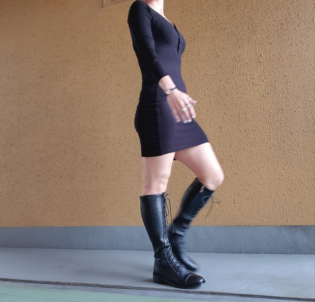 タイトリブワンピース リブワンピース タイトワンピース 韓国ファッション 秋冬 Fee Lulu