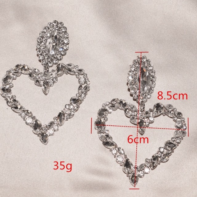 New マルチカラー ラインストーン ハートピアス Alice Heels