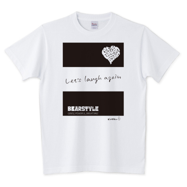 <新サイズ>Let's Laugh Again2 Tシャツ 「さあ、笑おう!」:ホワイト