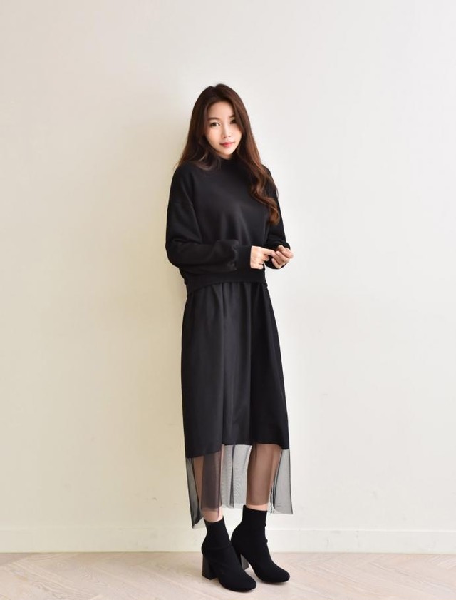 Tシャツ重ね着レースワンピース Mandy