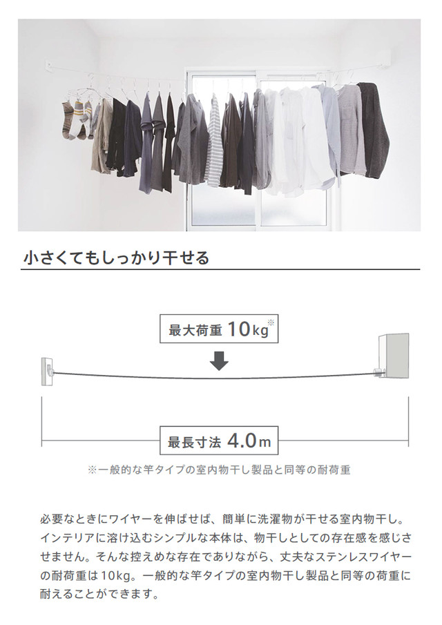 室内物干しワイヤー Pid 4m ピッド ヨンエム 森田アルミ工業 Pid 4m Niwanolifecore