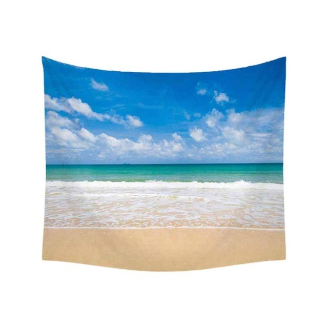 送料無料 壁掛け タペストリー 海 ビーチ 砂浜 水平線 青空 バカンス 南国 南の島 人気 おしゃれ インテリア ディスプレイ アート 輸入雑貨 Hachinohe Base 1518