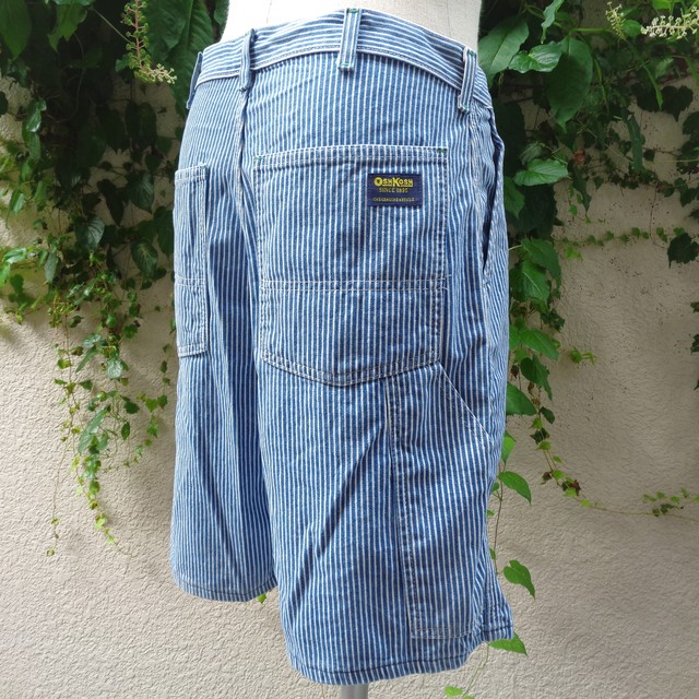 80 S Oshkosh Hickory Stripe Painter Short Pants 80年代 オシュコシュ ヒッコリーストライプ ペインター ショート パンツ Big Time ヴィンテージ 古着 Bigtime ビッグタイム