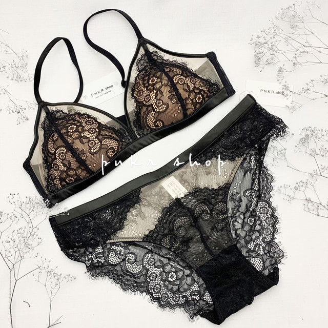 シアーレース ブラショーツ セット ブラレット かわいい おしゃれ セクシー ノンワイヤー 高見え デザイン レディース 下着 ブラ ショーツ ブラジャー セット Pnkrshop ピンクルショップ
