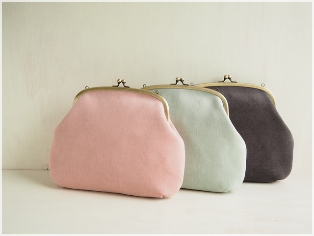 フレンチコーデュロイのがま口ポシェット Haricot Frco Handmade Bag Peana