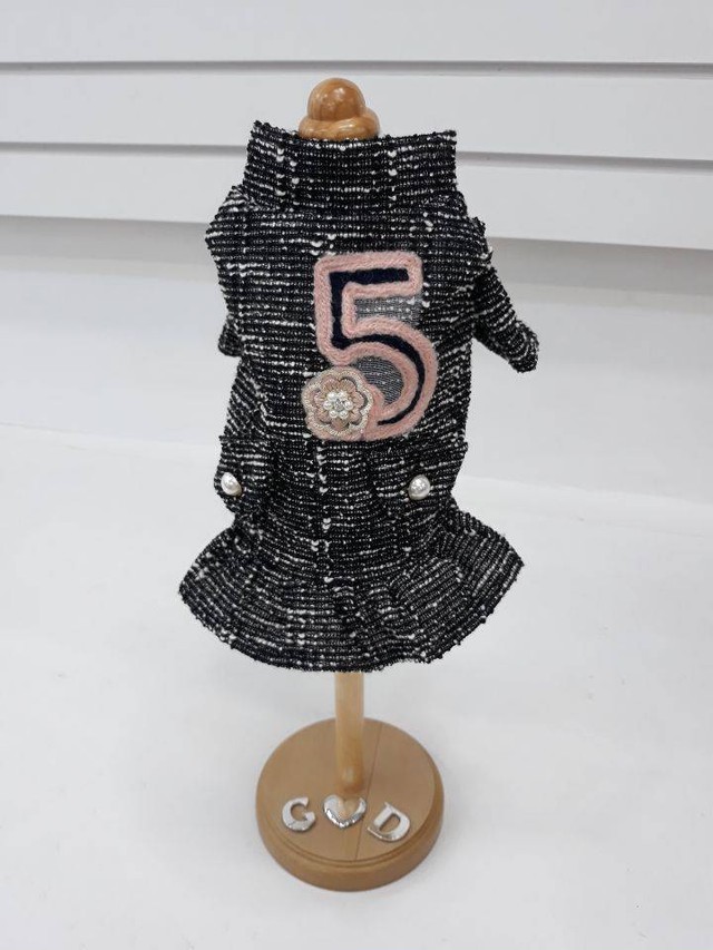 ドッグウェア ワンピース ʾʾno 5ワンピース ʾʾ お出かけ犬服 セレブ犬 Mariostudio