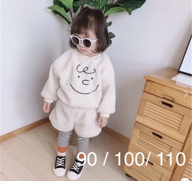 Sale 即納 韓国子供服 ボア セットアップ チャーリーブラウン スヌーピー ピーナッツ Rio Shop