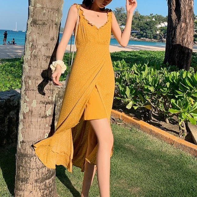 リゾートワンピース マキシ ワンピース リゾート 夏 ドット柄ワンピース マキシ丈 ワンピース バックシャン ワンピース リゾートワンピース マキシ ワンピース リゾート 夏 ドット柄ワンピース Leaflower 001 リーフラワー レディースファッション専門店