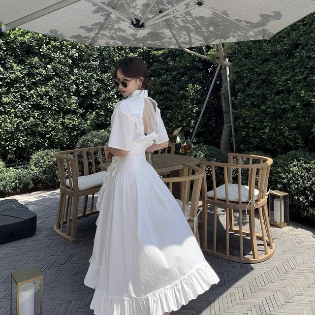white dress set up